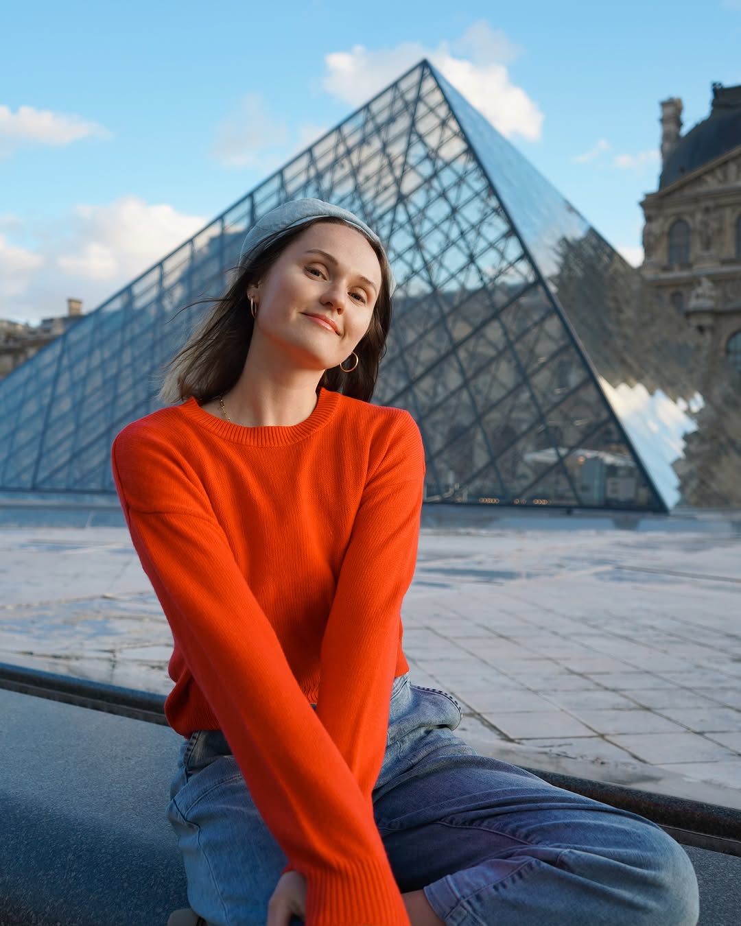 The Louvre pyramid and surrounding courtyard