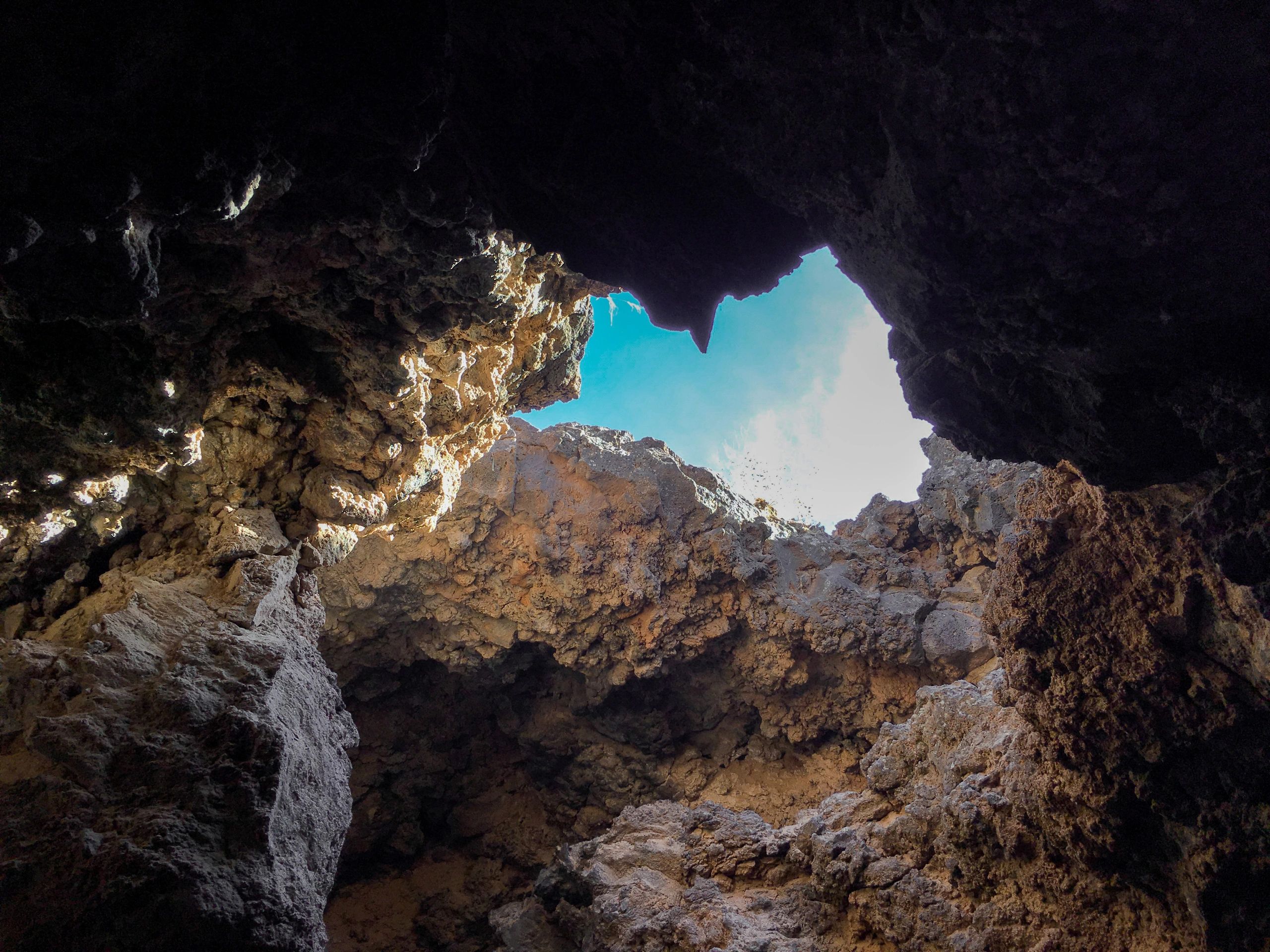 View from inside the lava cave in Snow Canyon
