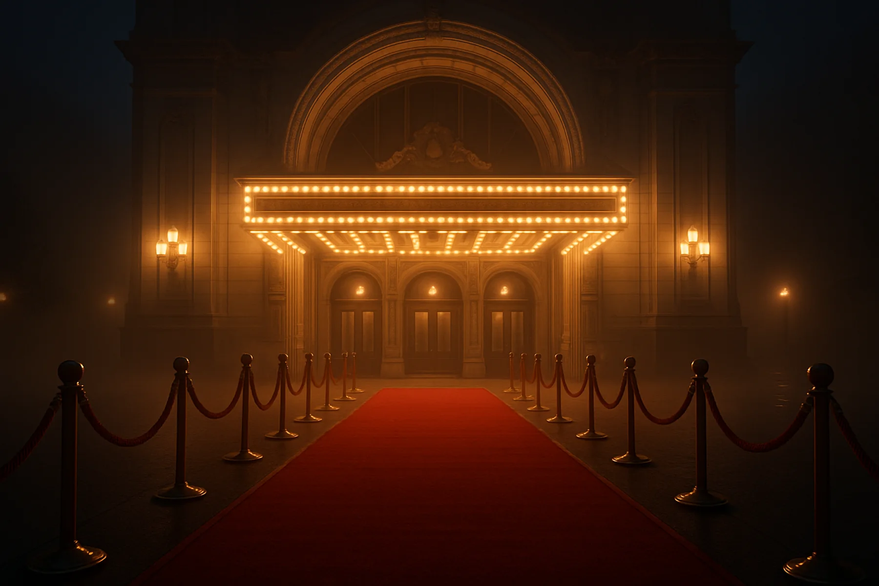 Sample picture: a movie palace entrance with a red carpet