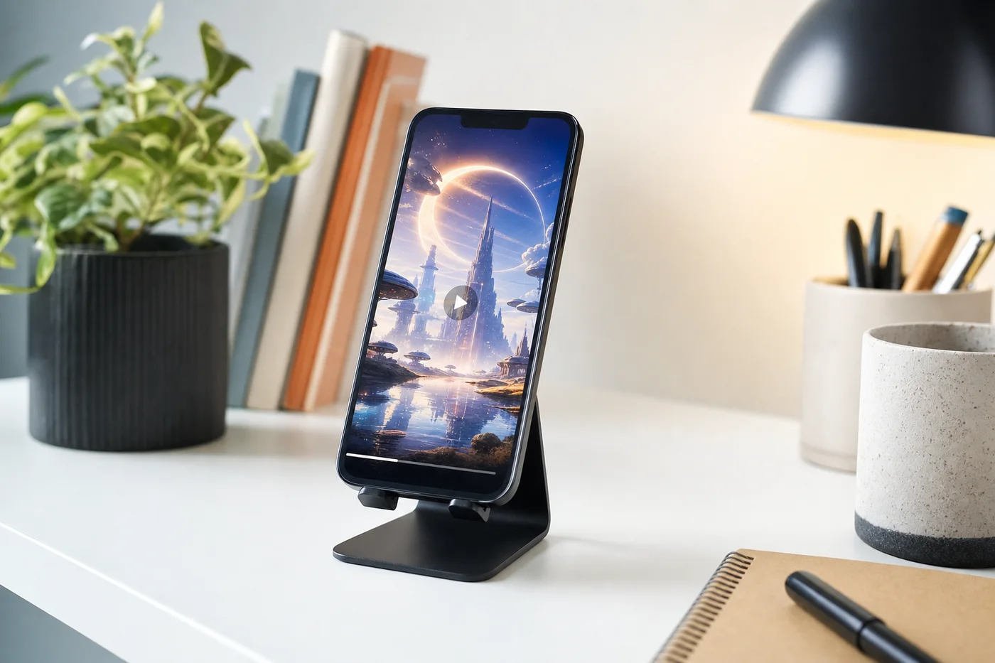 Sample picture: a sci-fi short on a phone