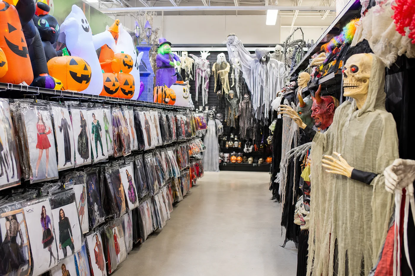 Sample picture: a Halloween costume store aisle