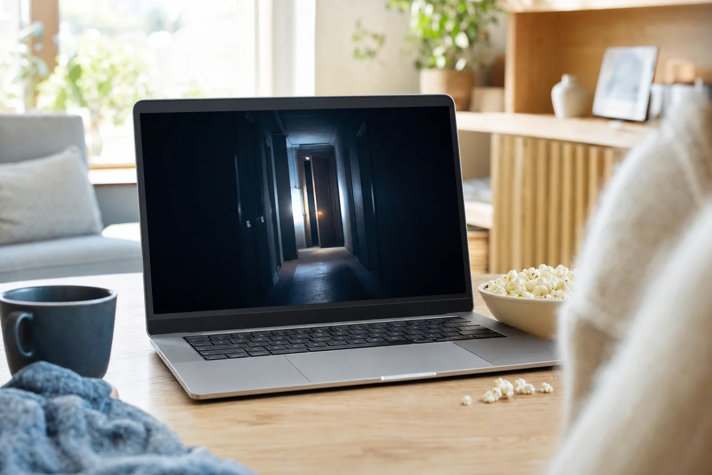 Sample picture: a horror short on a laptop