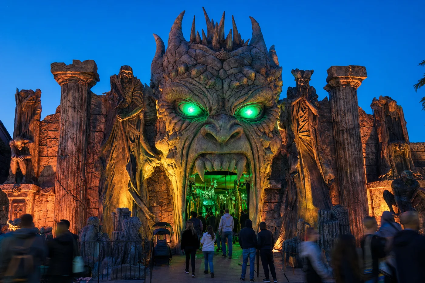 Sample picture: a haunted house facade with a monster head