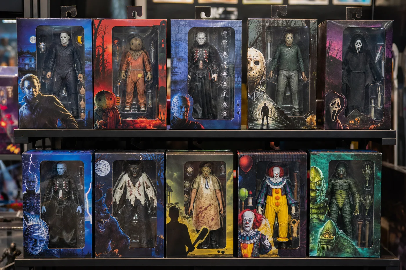 Sample picture: boxed horror action figures
